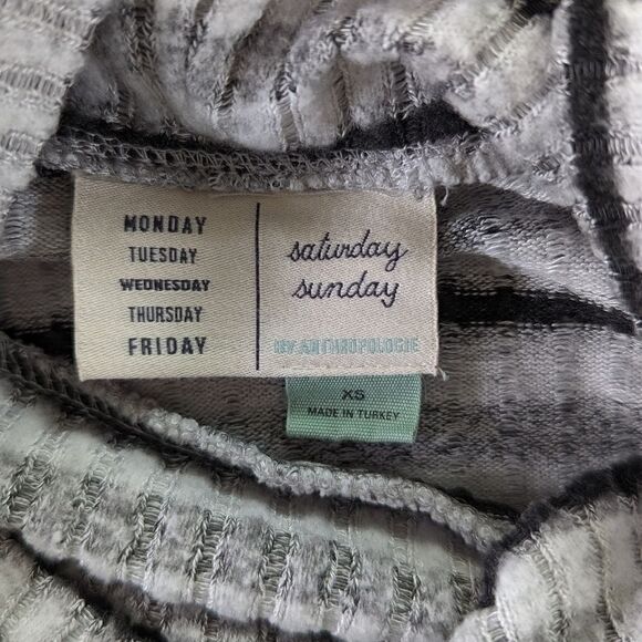 Anthropologie Striped Cowl Neck Top XS Cozycore Countryside Preppy Cabincore - Picture 2 of 13